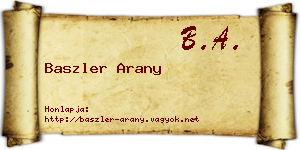 Baszler Arany névjegykártya